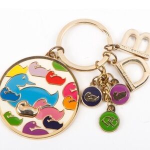 Dooney & Bourke Gold and Cream Keychain